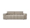 Canapé 4 places convertible coffre noyer velours taupe