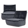 Pouf modulable sofa velours, 2 pièces, gris anthracite