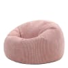 Pouf velours côtelé rose