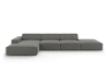 Canapé d'angle 5 places en velours gris clair
