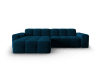 Canapé d'angle gauche 4 places en tissu velours bleu marine