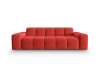 Canapé 3 places en tissu velours rouge