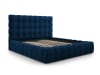 Letto con contenitore e testiera 180x200cm in velluto blu reale