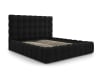 Letto con contenitore e testiera 180x200cm in velluto nero