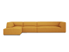 Canapé d'angle gauche 5 places en tissu structurel jaune