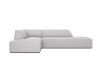 Canapé d'angle gauche 4 places en tissu structurel gris clair
