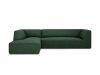 Canapé d'angle gauche 4 places en tissu structurel vert