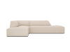 Canapé d'angle gauche 4 places en tissu structurel beige