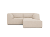 Canapé d'angle droit 3 places en tissu structurel beige