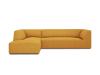Canapé d'angle gauche 4 places en tissu structurel jaune