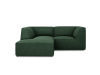 Canapé d'angle gauche 3 places en tissu structurel vert