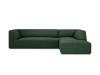 Canapé d'angle droit 4 places en tissu structurel vert
