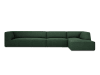 5-Sitzer Ecksofa rechts aus strukturiertem Stoff, grün