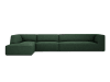 Canapé d'angle gauche 5 places en tissu structurel vert