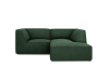 Canapé d'angle droit 3 places en tissu structurel vert