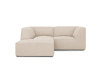 Canapé d'angle gauche 3 places en tissu structurel beige
