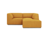 Canapé d'angle droit 3 places en tissu structurel jaune