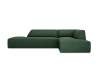 Canapé d'angle droit 4 places en tissu structurel vert