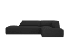 Canapé d'angle droit 4 places en tissu structurel noir