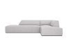 Canapé d'angle droit 4 places en tissu structurel gris clair