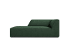 Chaise longue de angulo izquierdo de tela verde
