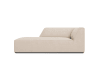 1-Sitzer Liegesofa rechts aus strukturiertem Stoff, beige