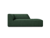 Chaise longue de angulo derecho de tela verde
