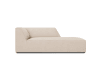 1-Sitzer Liegesofa links aus strukturiertem Stoff, beige