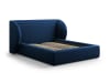 Letto con contenitore e testiera 160x200cm in velluto blu reale