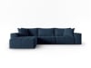 Canapé d'angle gauche 5 places en tissu structurel blue jeans