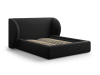 Letto con contenitore e testiera 160x200cm in velluto nero