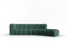 Canapé droit 5 places en tissu chenille vert