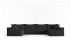 Canapé panoramique modulable 6 places en tissu structurel noir