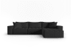 Canapé d'angle droit modulable 5 places en tissu structurel noir