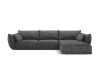 Canapé d'angle droit 4 places en tissu chenille gris foncé