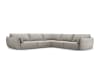 Canapé d'angle symétrique 7 places en tissu chenille gris clair