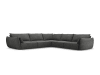 Canapé d'angle symétrique 7 places en tissu chenille gris foncé