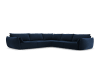 Canapé d'angle symétrique 7 places en tissu velours bleu roi