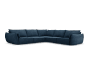 Canapé d'angle symétrique 7 places en tissu chenille bleu roi