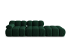 Divano modulare destro 4 posti in velluto, verde bottiglia
