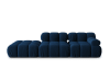 Canapé modulable gauche 4 places en tissu velours bleu roi