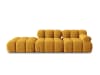 Canapé modulable gauche 4 places en tissu velours jaune