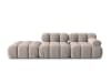 4-Sitzer modulares Sofa links aus Samt, beige