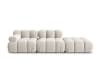 4-Sitzer modulares Sofa rechts aus Samt, leichtes beige