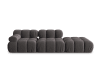Divano modulare destro 4 posti in velluto, grigio scuro
