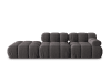 Sofá modular izquierdo 4 plazas de terciopelo gris oscuro