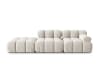 4-Sitzer modulares Sofa links aus Samt, leichtes beige