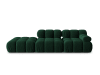Sofá modular izquierdo 4 plazas de terciopelo verde botella