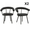 Lot de 2 chaises contemporaines en simili noir