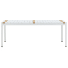 Table de jardin 200x100cm en aluminium et bois blanc